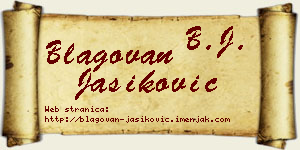 Blagovan Jasiković vizit kartica